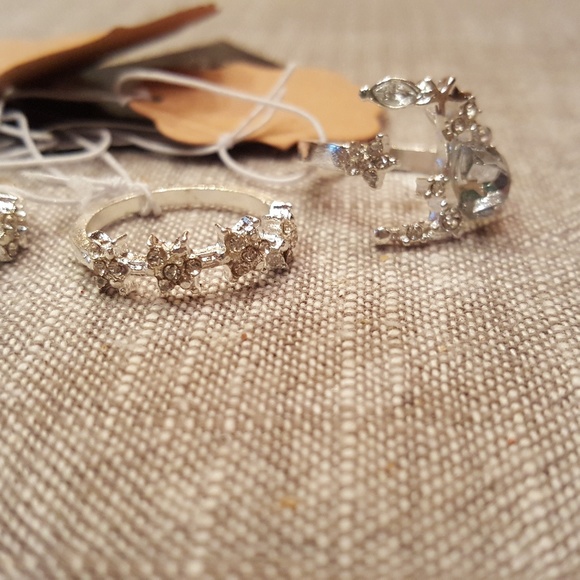 5 Boho chic crystal r6ing set - Picture 3 of 7